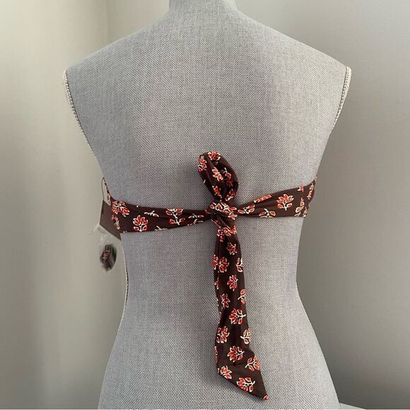Michael Michael Kors Women’s Bandeau Floral Print Tie Back Bikini Top size XS - Picture 2 of 3